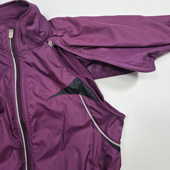 Nike Fit Cycling Elite Barrier Jacket Women's Small Purple Reflective Vented 2-1 - Picture 9 of 14